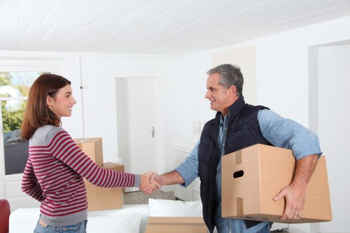 A successful moving day with boxes arranged in a new Woking property