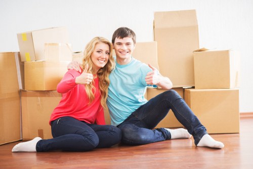 Professional removals service handling furniture and fragile items