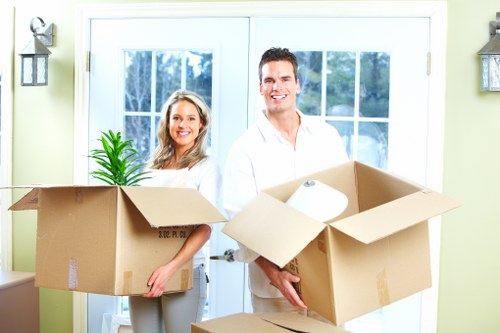 Organised unloading and placement of items during Woking removals